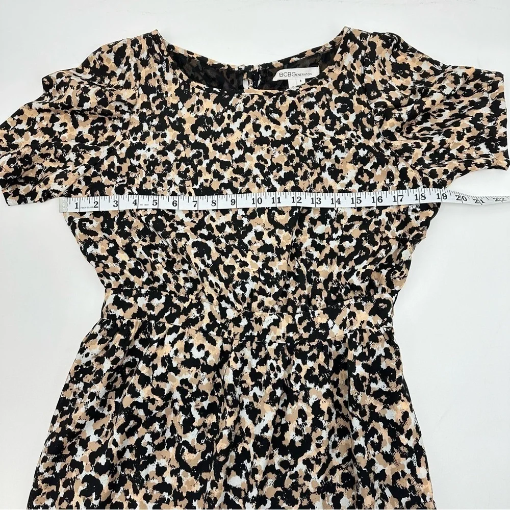 BCBGeneration Animal Print Size 8 Lace Up Back Mini Dress - Picture 12 of 16